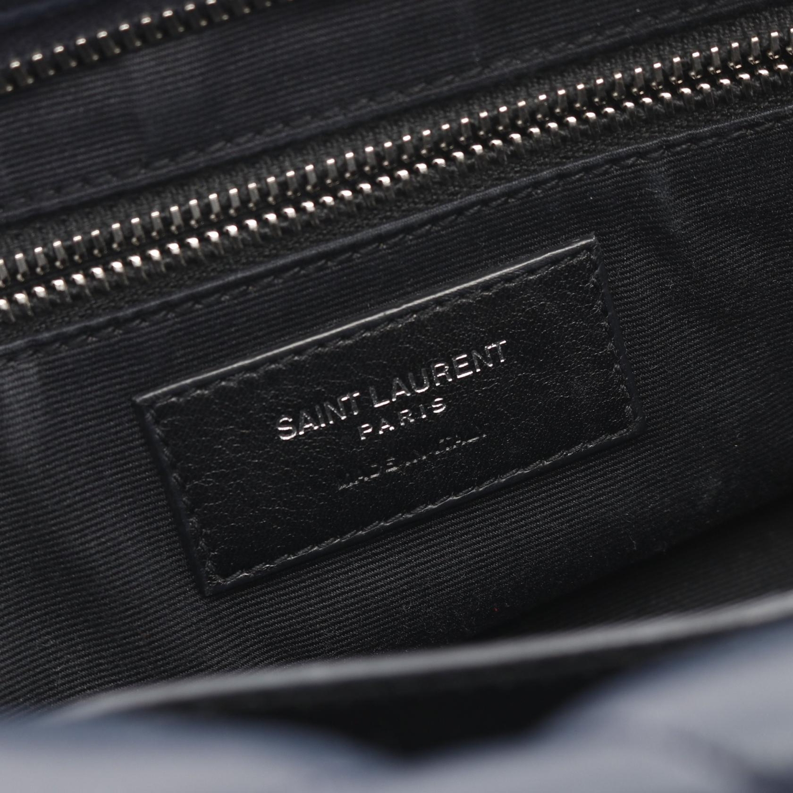 Borsa a tracolla SAINT LAURENT PARIS Lulu Bowling 454317 pelle blu navy usata donna