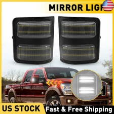 Clear Side Mirror White LED Signal Light For 2008-2016 Ford F250 F350 Super Duty