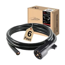 7 Way Trailer Cord 7 Way Trailer Plug Inline Cord Wire Harness Double Prongs ...