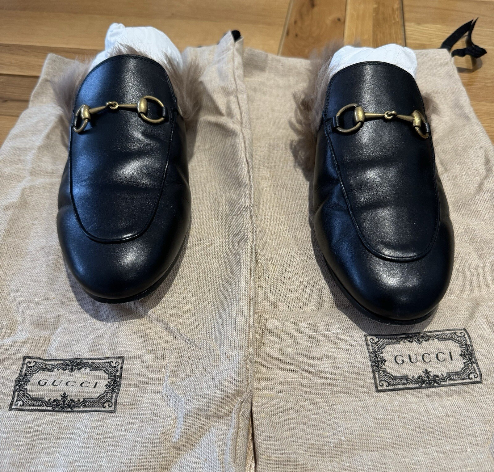 Gucci Fur Princetown Mules