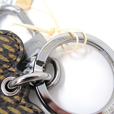 Louis Vuitton × Nigo Street Fashion Silver Metal Square Nameplate LV  Signature Duck Pattern Keychain For