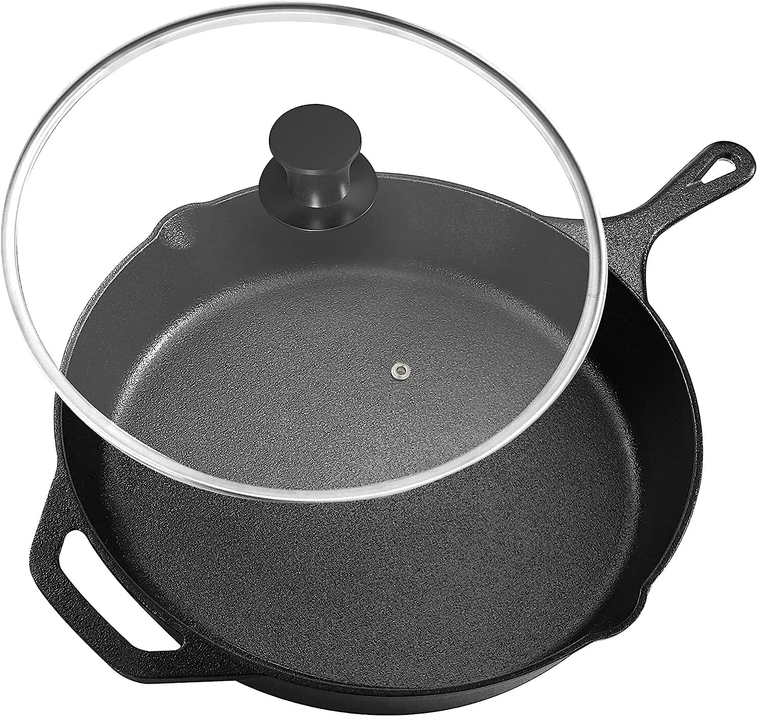 Utopia Kitchen Pre-Seasoned Cast Iron Skillet W/ Lid Nonstick Frying Pan-12 inch