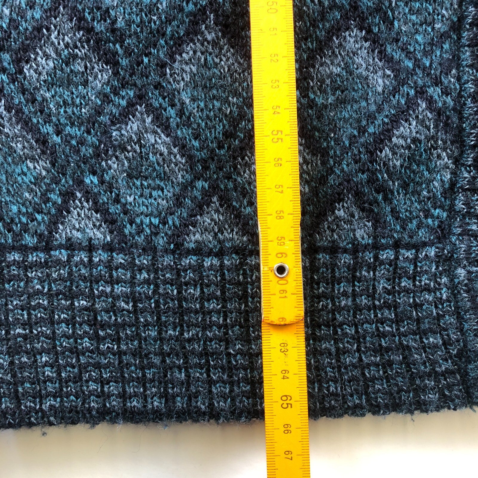 Cardigan Vintage Geometric Pattern Pine Green TG L image 5