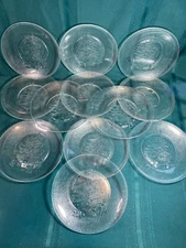 Les Verreries De Saint Gobain Duralex Christmas Tree 12 pc Dessert Plates France