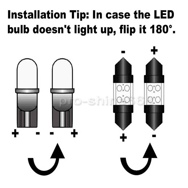 BMTxms 10-Piece LED Interior Light Kit – T10 31mm Bulbs For Dome, Map, License Plate & More (4-Color, CANbus Ready)