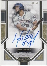 JOSE ABREU /50 ASTROS AUTO 2023 TOPPS TIER ONE 1 ON CARD SIGNATURE AUTOGRAPH