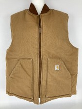 Carhartt Arctic Tan Duck Filled Quilt Lined Sleeveless Vest Men's Size 2X