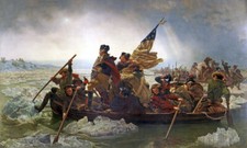 GEORGE WASHINGTON CROSSING THE DELAWARE RIVER PAINTING BY EMANUEL LEUTZE REPRO
