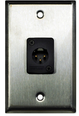 Whirlwind WP1/1MW Wallplate 1 gang, stainless steel 1 Whirlwind WC3M male XLR 