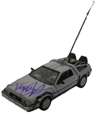 DeLorean MICHAEL J FOX Signed BTTF 1:24 Scale Die Cast Delorean Car BECKETT COA