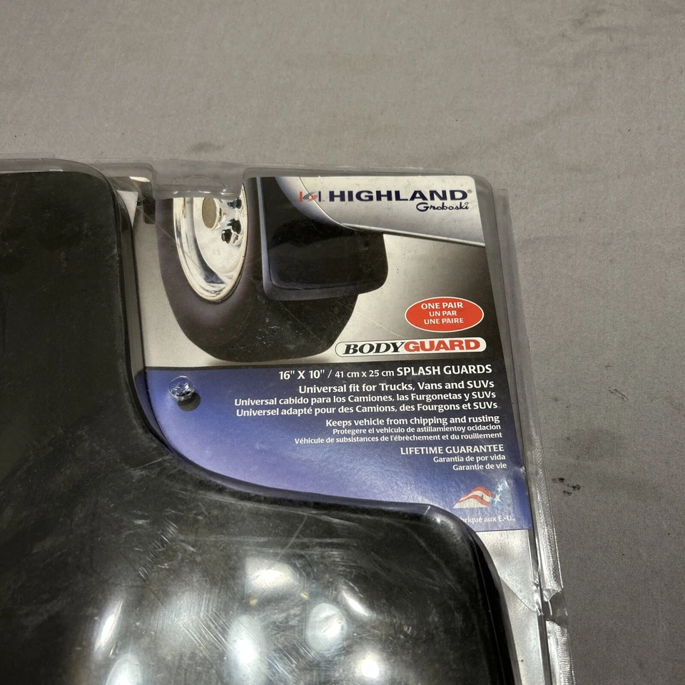 NOVO HIGHLAND GROBOSKI CHEVROLET BODY GAURD SPASH GAURDS 16”x10” UM PAR - Imagem 4 de 4