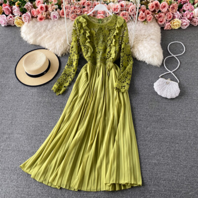 knee length dresses for ladies Wedtrend Women Sky Blue Wedding Guest Dress A Line Chiffon Pleated Ruffle Sleeves Bridesmaid Dress with Slit, Sky Blue / US8 main image 1