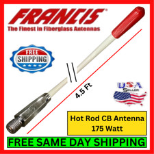 Francis CB25W 4.5' White Fiberglass Antenna For CB Radio Trucking 175W 3/8-24
