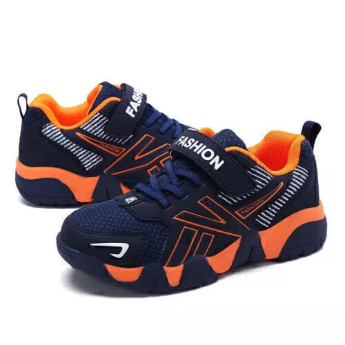 Kinder Jungen Trainer Leichte Casual Shock Laufschuhe Strap Sport Absorbierend - Bild 14 von 38