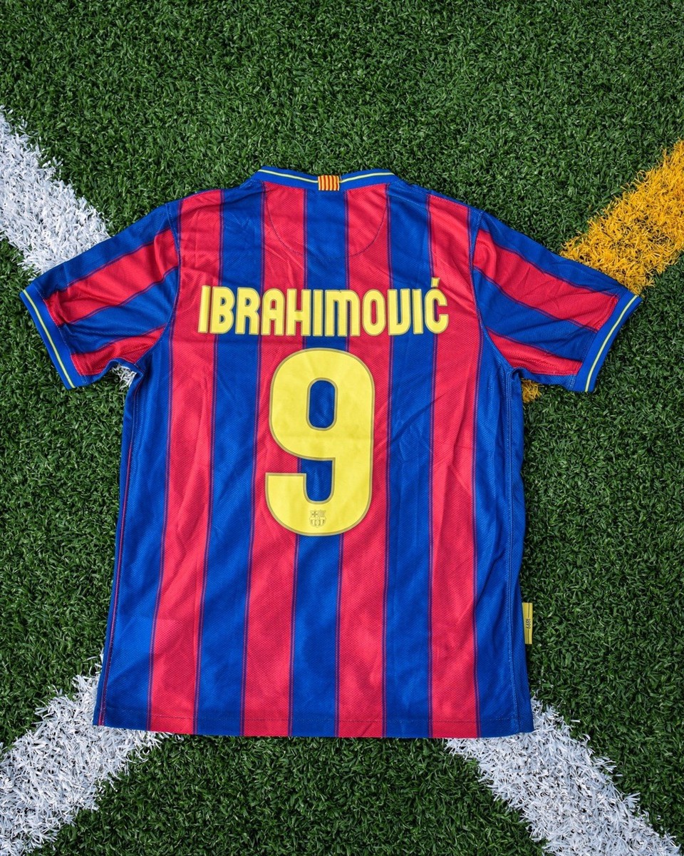 1*9様 FCバルセロナ イブラヒモビッチ9番 シャツ 2009 Barcelona Home Jersey – Zlatan Ibrahimović #9 Vintage Retro