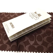 COACH sunglasses eyewear Cleaning Cloth with Boolklet Classic Logo Signature C