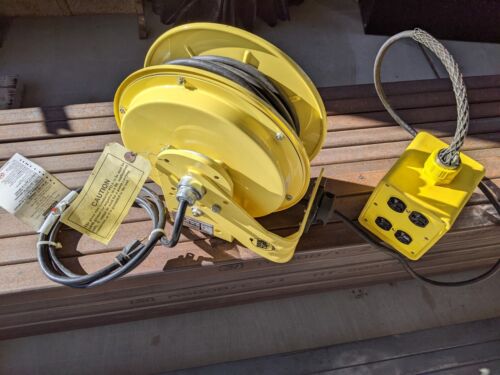 KH Cox Retractable Electric Cord Reel Drop Receptacle Outlet 50' 12/3 20A - Picture 1 of 5