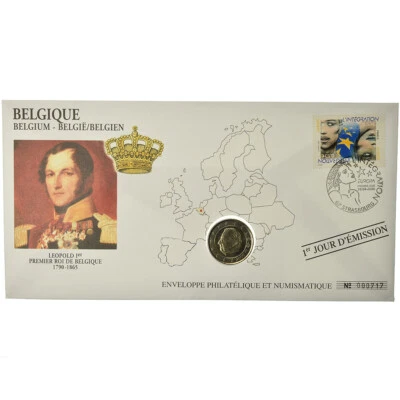 [#487230] Belgique, 2 Euro, 2000, Enveloppe philatélique numismatique, SPL, Bi-M - Photo 1/2