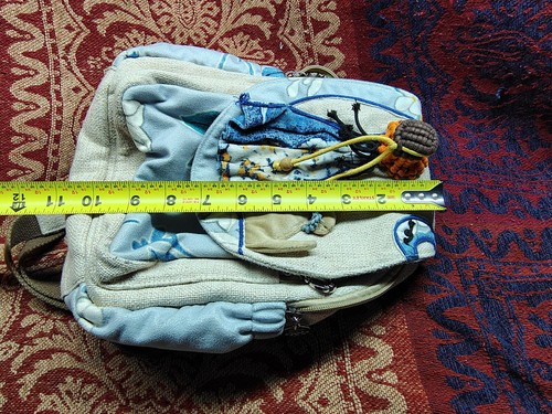 Cotton Woven Hippie Hemp Boho Canvas Embroidery Backpack Multi-pocket Girl/Dog - Picture 13 of 18