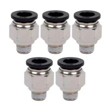Male Straight  3/8" Tube OD x 1/4" NPT Thread Push to Connect Tube Fitting 5Pcs