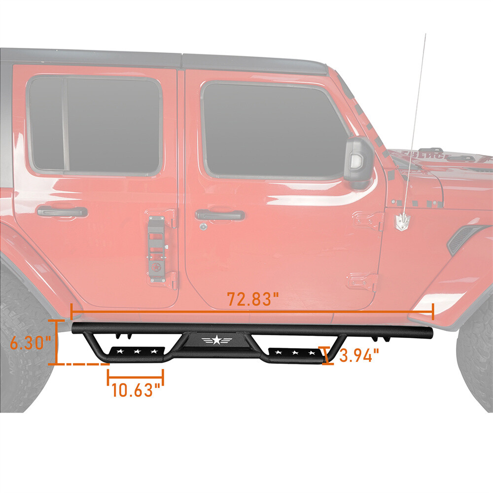 Pair Side Steps Running Boards Nerf Bars for Jeep Wrangler JL 2018-2026 4 Door thumbnail 14
