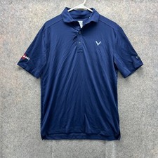 Callaway Polo Shirt Men Small Blue Navy Opti Dri Odyssey Ventilated Golf Golfer