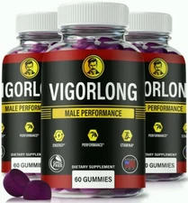 (3 Pack) VigorLong Gummies for Men ed, Male Performance & Endurance Gummy