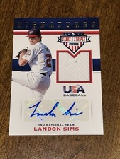LANDON SIMS 2017 STARS STRIPES USA AUTOGRAPH JERSEY #37/99 Diamondbacks Miss St.