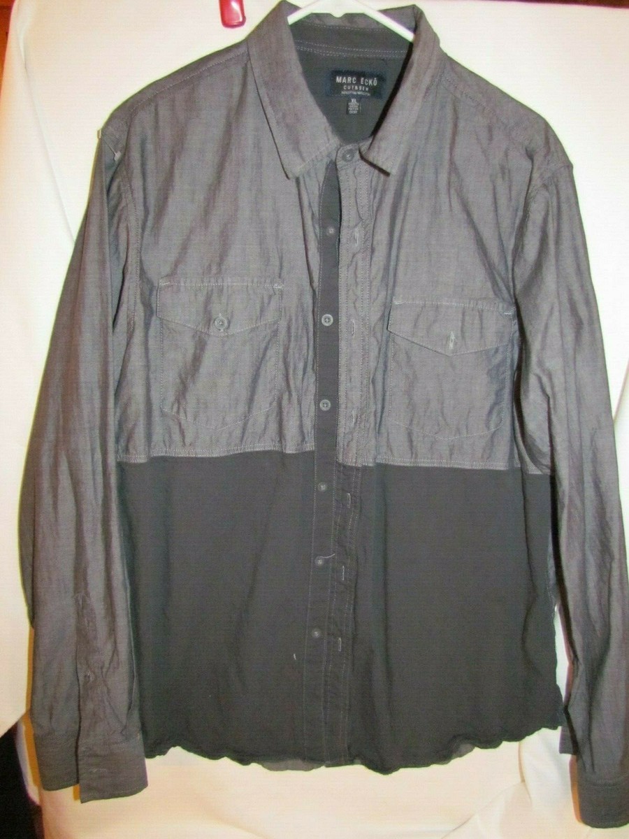 Men's Dress Shirt MARC ECKO Cut & Sew Classic Button Up Long Sleeve XL CHARCOAL Men's Dress Shirt MARC ECKO Cut & Sew Classic Button Up Long Sleeve XL CHARCOAL