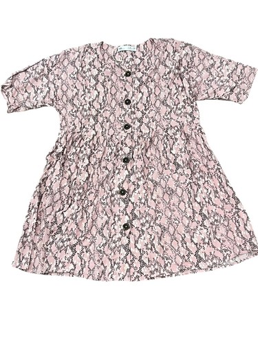 ZARA GIRL'S SHIRT DRESS PINK PRINTED BUTTON FRONT SHORT SLEEVE 2492/600 SZ 9 - Picture 4 of 8