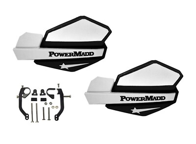 Powermadd Star Series Hand Guards Mount Kit Black White Yamaha YFZ450 YFZ 450