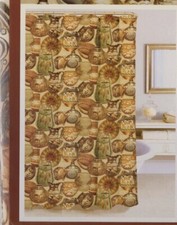 Southwest Pottery Baskets Brown Tan HEAVY Fabric Shower Curtain 70W x 72L NEW
