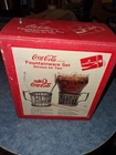 Vintage Coca-Cola Fountainware Set Service  2  Dtd 1985 Indiana  Glass NIB