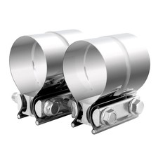 2.5 Inch Exhaust Clamp 2 1/2 Inch Lap Joint Band Clamp Sleeve Coupler SS 2PCS