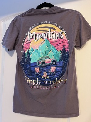 Simply Southern Jeep- Best Memories made in the MTN s Shirt Women s Small Purple