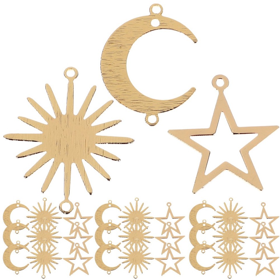 30 Pcs Star Charms for Bracelets Sun and Moon Jewelry DIY Making ...