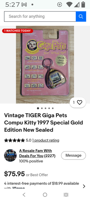 Tiger Electronics Giga Pets Compu Kitty Virtual Pet - 71-612
