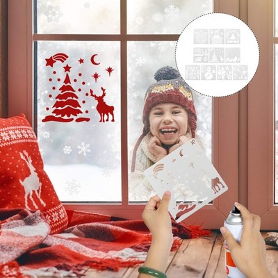 10pcs Weihnachtsmalerei Vorlage DIY -Plastikmalerei Schablone für DIY (weiß)