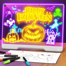 Portable LED Note Board with Colors, Rechargeable 16-inch 7 Light Effects Doo...
