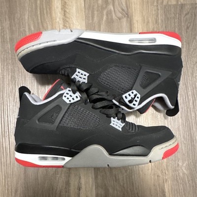 Jordan Air Jordan 4 Retro Bred 2019 Mid Top Basketball Sneakers Black/Red/Gray