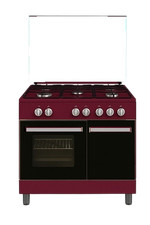 Cucina STAYLUX 90X60 Forno elettrico 60 porta bombola 696-S50F BLACK/BURGUNDY