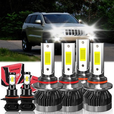 LED Headlight High+Low Beam Fog Lights Bulb For Jeep Grand Cherokee 1999-2010
