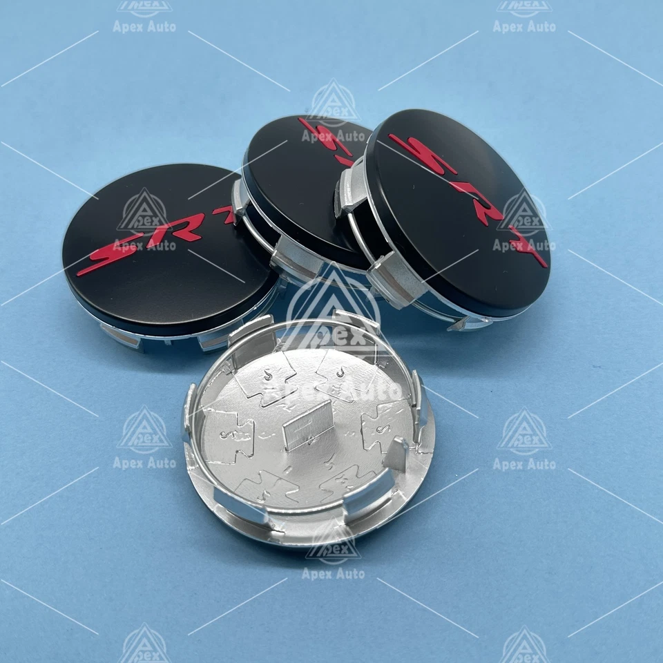 4PCS SET Black Red SRT Wheel Center Caps For SRT Hellcat 2015-2020 Rim Covers - Изображение 4 из 4