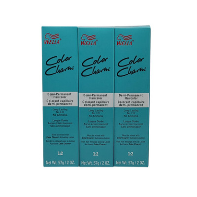 3 Pack Wella Color Charm Permanent Gel Hair Color 5N 5/0 Light Natural Brown 2oz