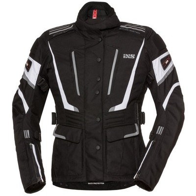 IXS Powells-ST Tour Damen Motorradjacke schwarz weiß
