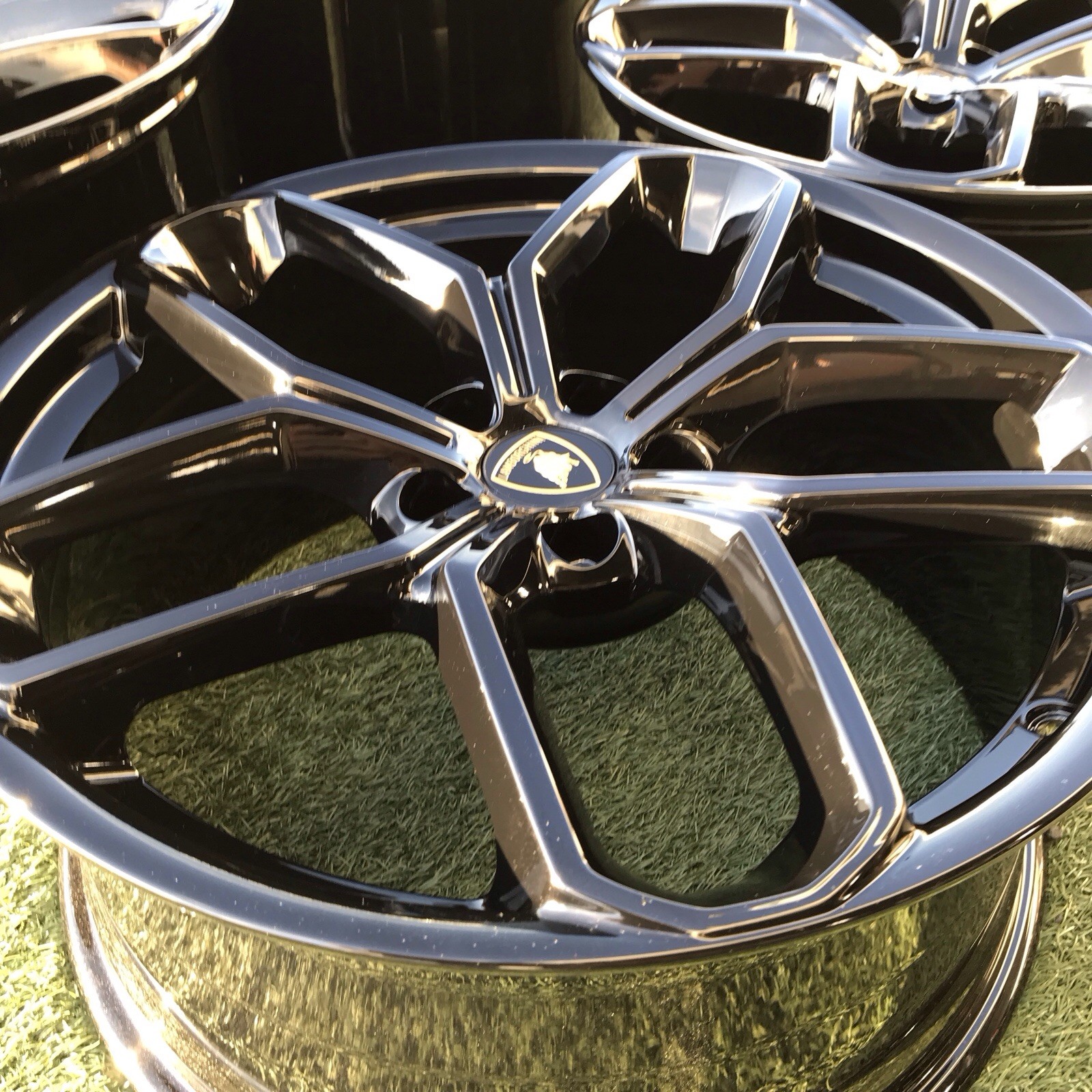 19 LAMBORGHINI RIMS OEM BLACK SET 4 GENUINE 4T0601017K HURACAN