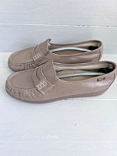 SAS 'Classic' Mocha Leather Moc Toe Penny Loafers Sz. 8.5 M Womens Made In USA
