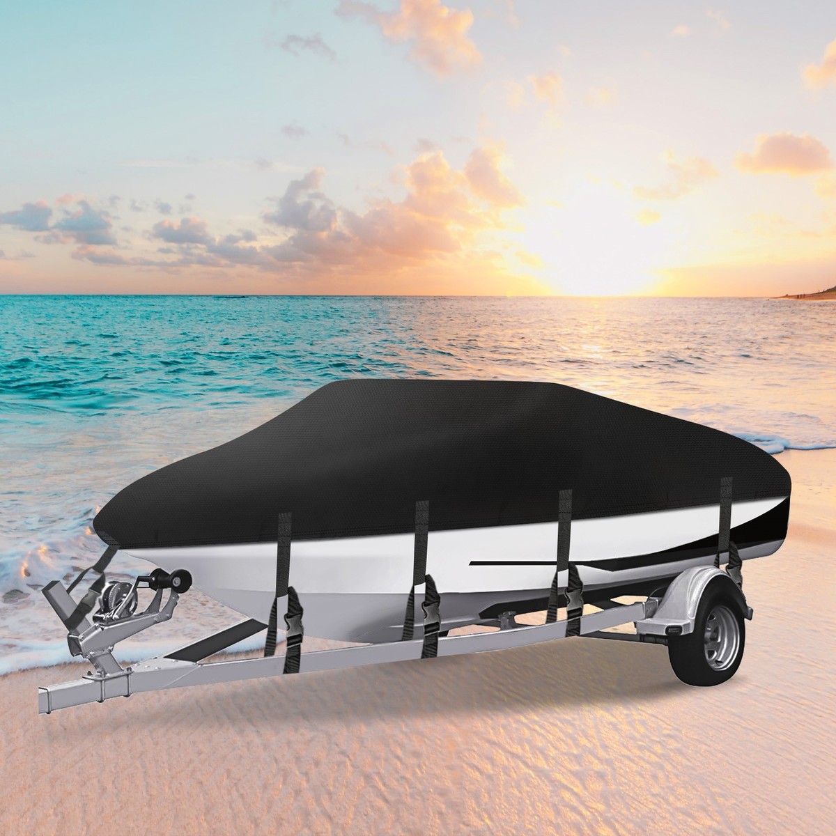20' 21' 22' Heavy Duty Boat Cover Waterproof Rain V-Hull Fishing