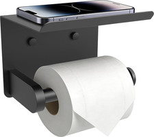 Toilet Paper Holder with Shelf Adhesive or Screw Bathroom Toilet Paper Roll Hold