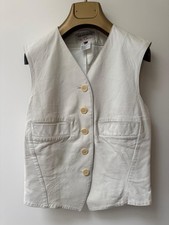 Dirk Bikkembergs Pour la Femme White Leather & Cotton Vest &ndash; Made in Italy